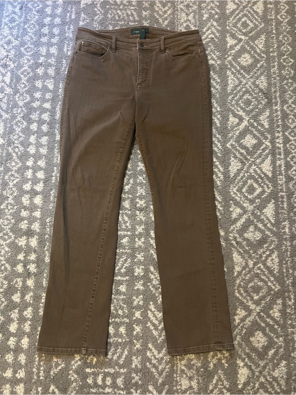 Lauren Ralph Lauren Straight Leg Jeans in Brown size 12 (L104)
